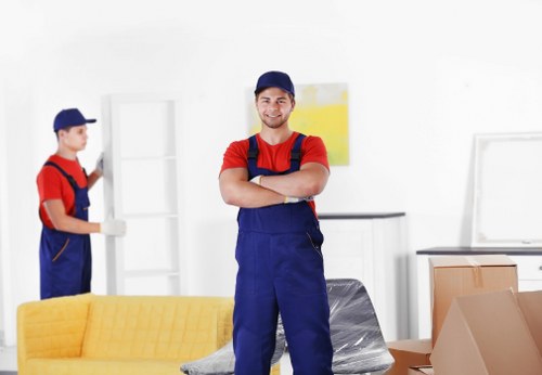 Commercial moving service in Barnes with office furniture and boxes