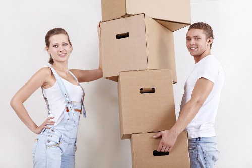 Professional packing of office equipment by Barnes Storage