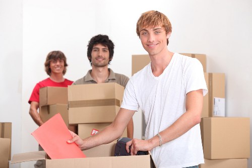 Barnes Storage team packing office equipment
